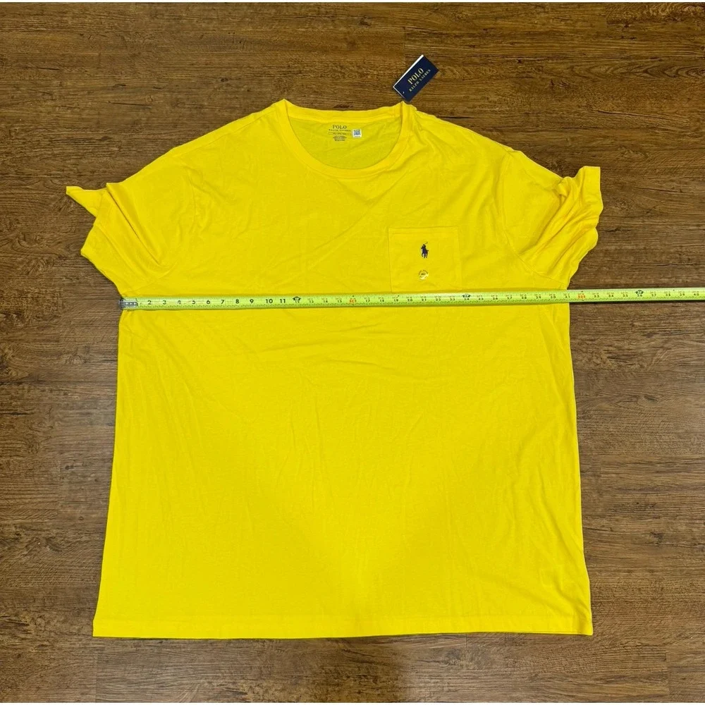 Polo Ralph Lauren Yellow Classic Fit Pony Short Sleeve Pocket T Shirt Men's 4XLT